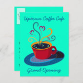 EINLADUNG GRAND ÖFFNUNG KAFFEE SHOP CAFE POSTCARD (Vorne/Hinten)
