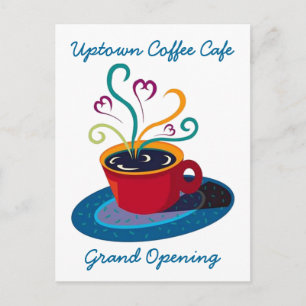 EINLADUNG GRAND ÖFFNUNG KAFFEE SHOP CAFE POSTCARD