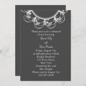 Einladung (grau) zur extravaganten Monogramm-Probe (Vorne/Hinten)