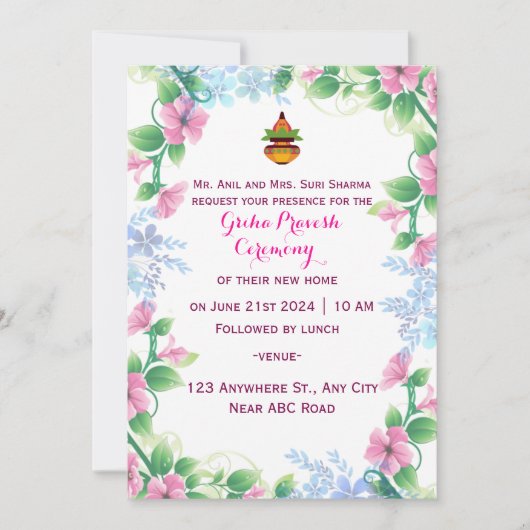 Einladung Grihapravesh (Vorderseite)