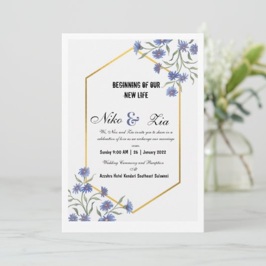 Einladung, Größe: 12,7 cm x 17,8 cm, Papier: M Einladung (Stehend Vorderseite)