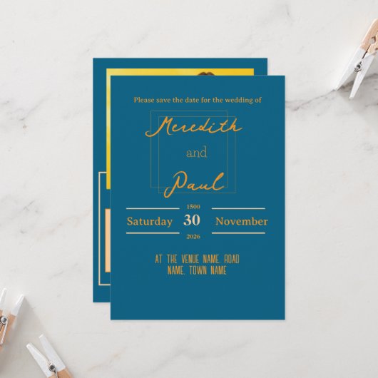 Einladung, Größe: 5" x 7", Papier: Unterschrift Einladung (Vorderseite/Rückseite Beispiel)