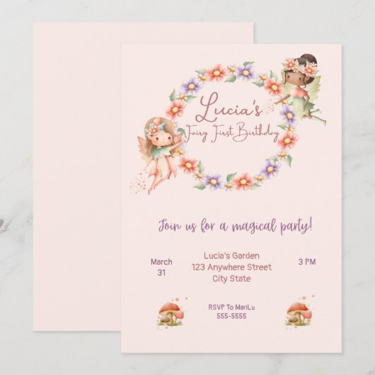 Einladung, Größe: 5" x 7", Papier: Unterschrift Einladung (Vorne/Hinten)