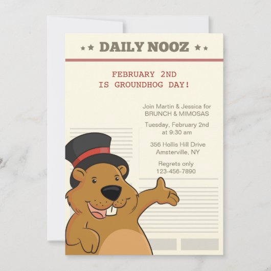 Einladung Groundhog Days Nooz (Vorderseite)