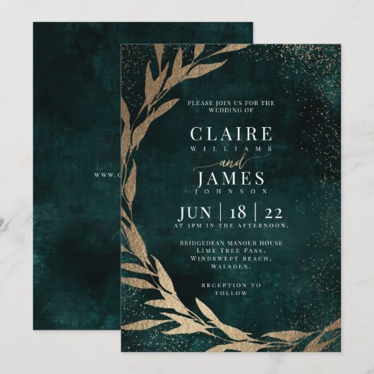 Einladung GRÜNE UND GOLD (Vorne/Hinten)