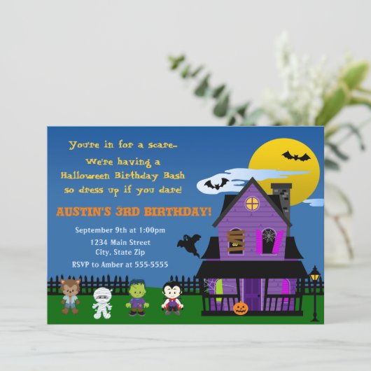 Einladung Halloween (Stehend Vorderseite)