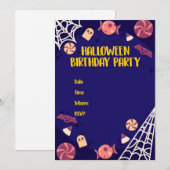 Einladung Halloween Geburtstagsparty (Vorne/Hinten)