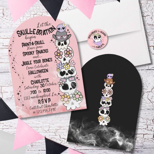 Einladung Halloween-Party „Skull-ebration“