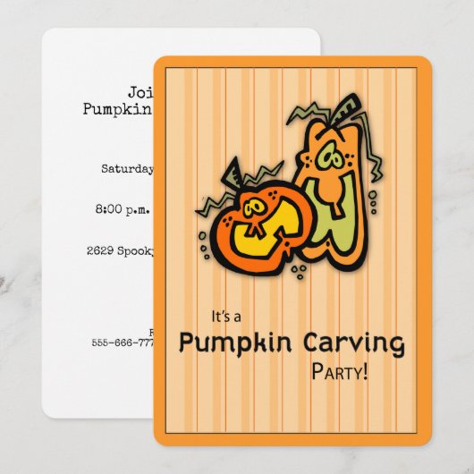 Einladung Halloween Pumpkin Carving Party (Vorne/Hinten)