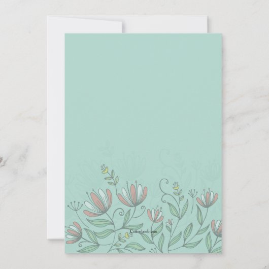 Einladung handgezeichneter Blume (Rückseite)