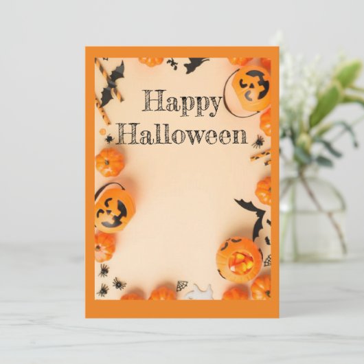 Einladung Happy Halloween (Stehend Vorderseite)