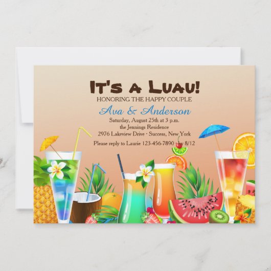 Einladung Hawaiian Luau (Vorderseite)