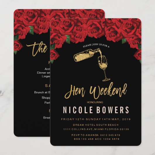 Einladung Hen Weekend (Vorne/Hinten)