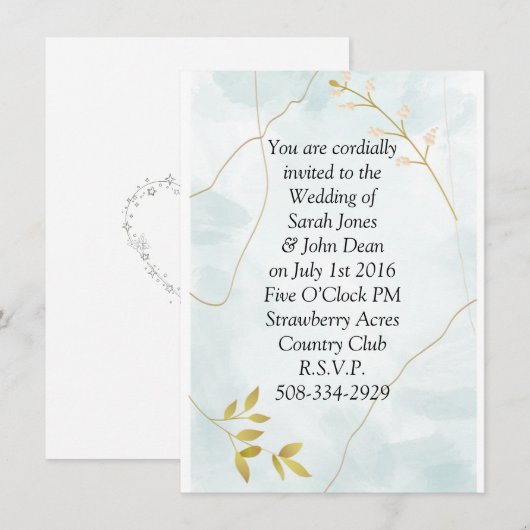 Einladung Hochzeit (Vorne/Hinten)