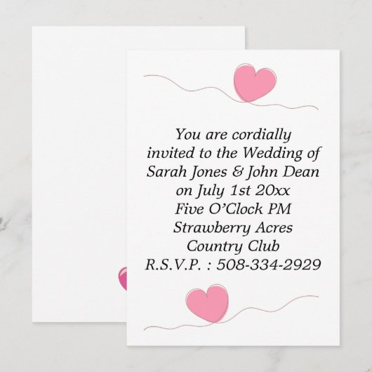 Einladung Hochzeit (Vorne/Hinten)