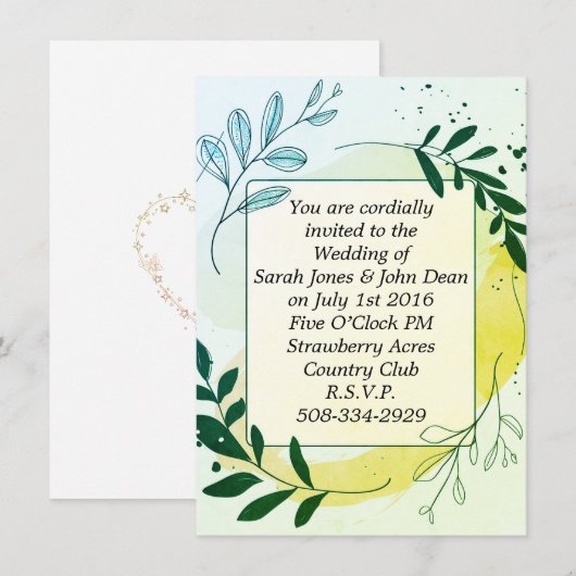 Einladung Hochzeit (Vorne/Hinten)