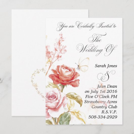 Einladung Hochzeit (Vorne/Hinten)