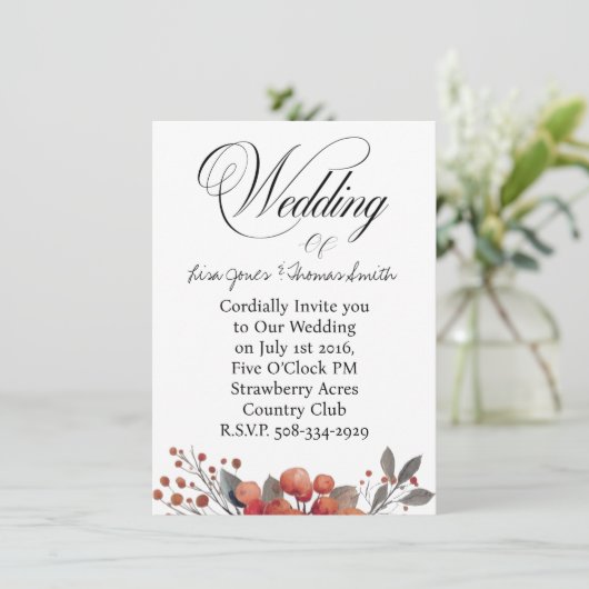 Einladung Hochzeit (Stehend Vorderseite)