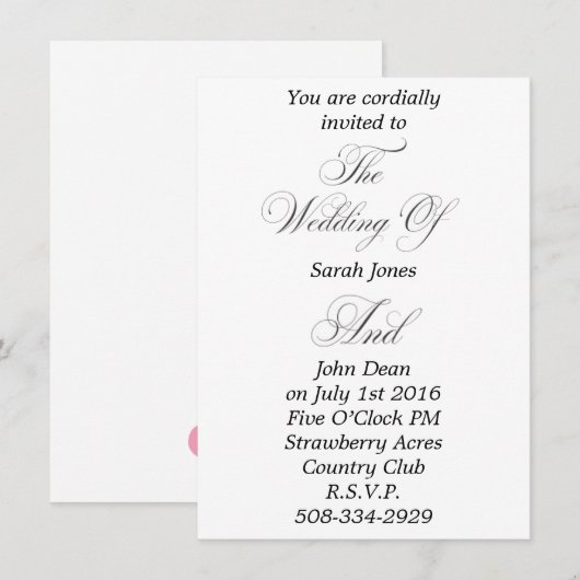 Einladung Hochzeit (Vorne/Hinten)