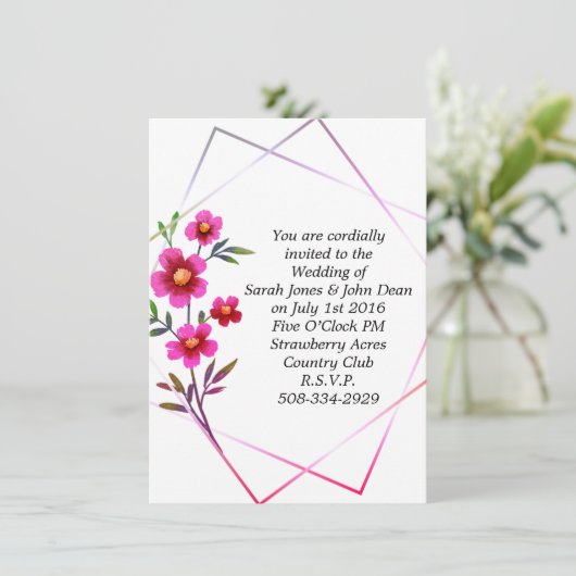 Einladung Hochzeit (Stehend Vorderseite)