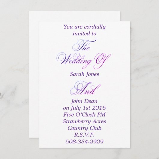 Einladung Hochzeit (Vorne/Hinten)