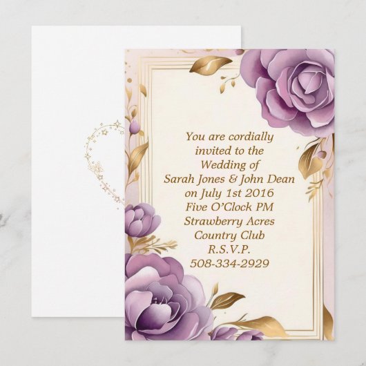 Einladung Hochzeit (Vorne/Hinten)