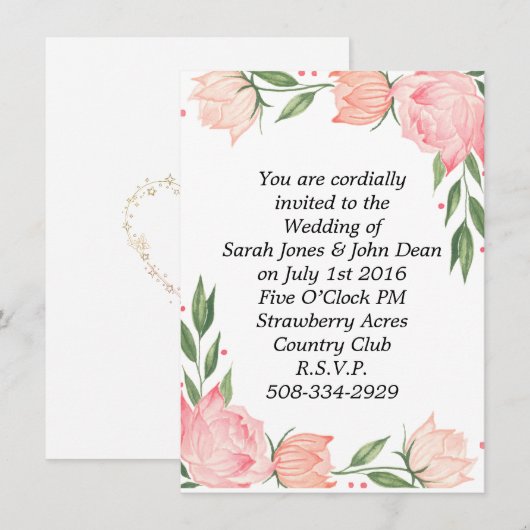 Einladung Hochzeit (Vorne/Hinten)