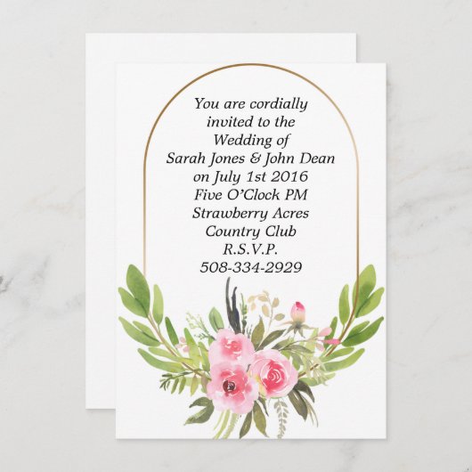 Einladung Hochzeit (Vorne/Hinten)