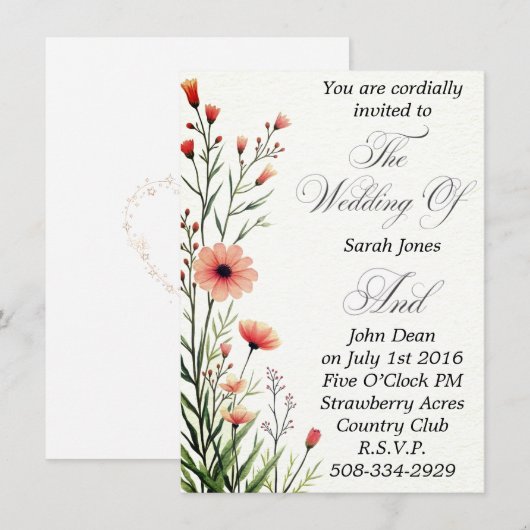 Einladung Hochzeit (Vorne/Hinten)