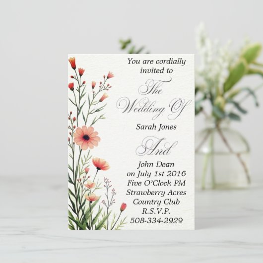 Einladung Hochzeit (Stehend Vorderseite)