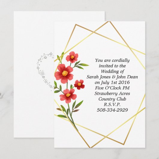 Einladung Hochzeit (Vorne/Hinten)