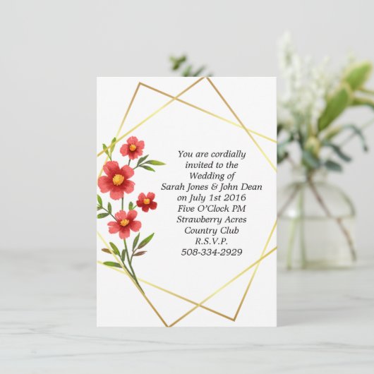 Einladung Hochzeit (Stehend Vorderseite)