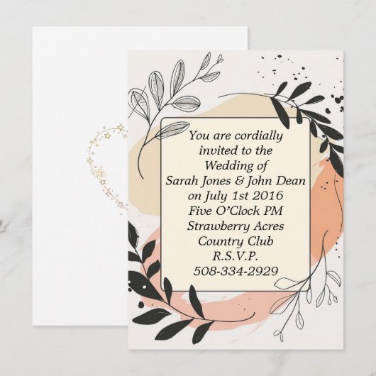 Einladung Hochzeit (Vorne/Hinten)