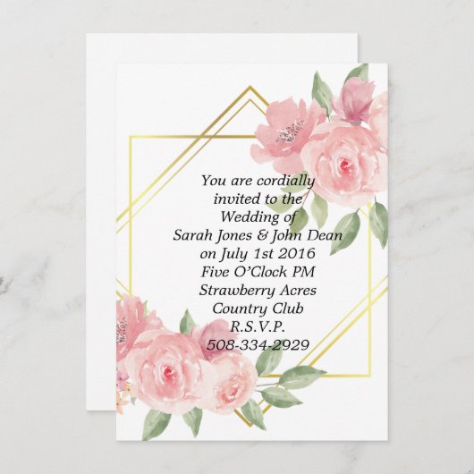 Einladung Hochzeit (Vorne/Hinten)