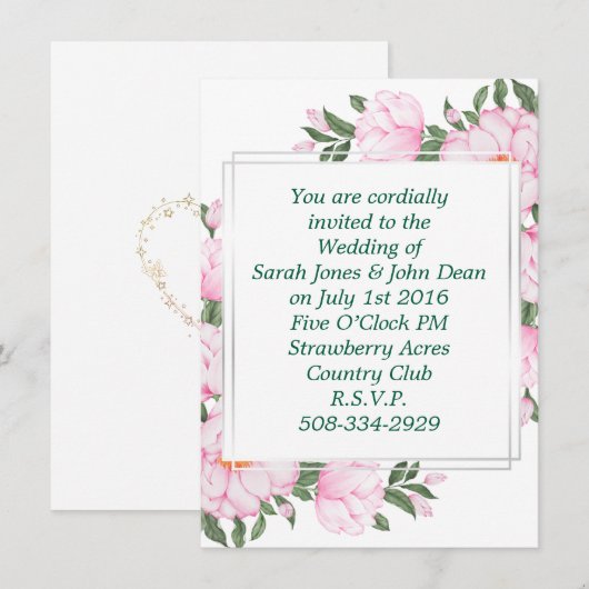 Einladung Hochzeit (Vorne/Hinten)