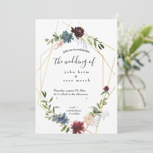 Einladung ( Hochzeit) (Stehend Vorderseite)