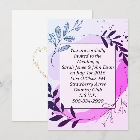 Einladung Hochzeit (Vorne/Hinten)