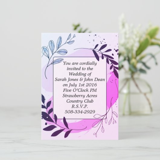 Einladung Hochzeit (Stehend Vorderseite)