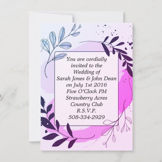 Einladung Hochzeit (Vorderseite)