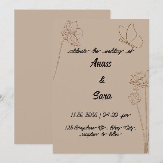 Einladung Hochzeit (Vorne/Hinten)