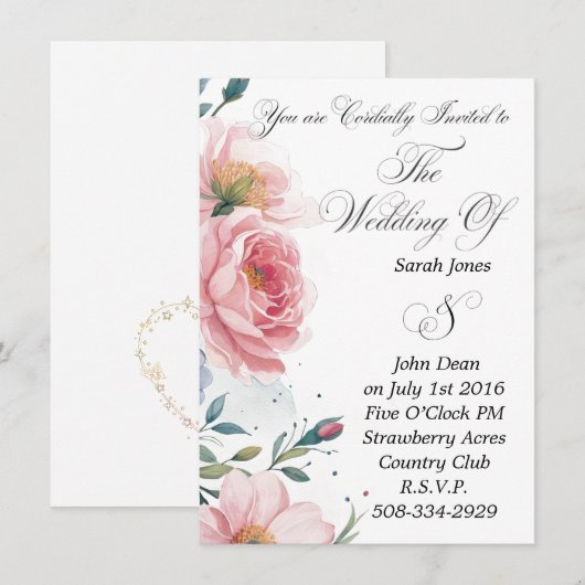 Einladung Hochzeit (Vorne/Hinten)