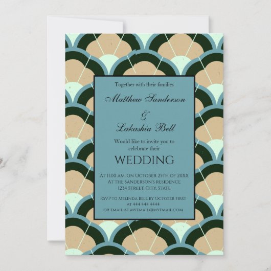 Einladung Hochzeit Art Deco (Vorderseite)