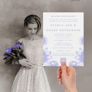 Einladung Hochzeit-Blue Perwinkle Vintage Blume