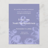 Einladung Hochzeit-Blue Perwinkle Vintage Blume (Vorderseite)