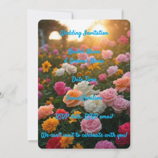 Einladung Hochzeit Elegant florale Rustikale Boho (Vorderseite)