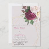 Einladung Hochzeit Elegant golden geometrisch (Vorderseite)