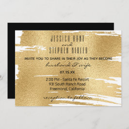Einladung Hochzeit Elegant in Schwarz und Gold