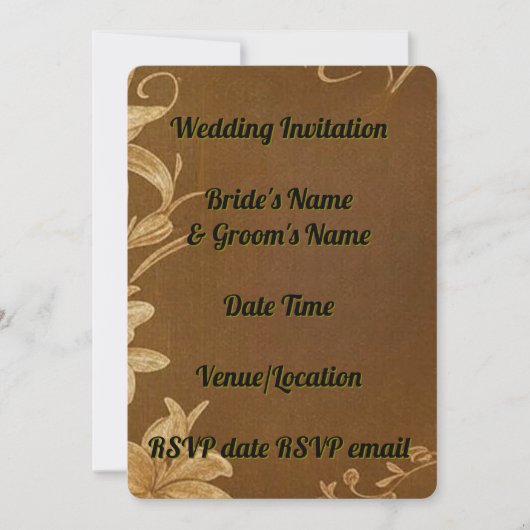 Einladung Hochzeit Elegante florale Romanic Rustik (Vorderseite)