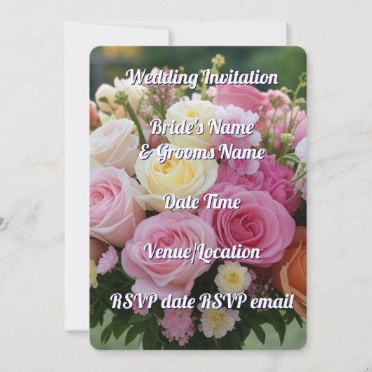 Einladung Hochzeit Elegante florale Romanic Rustik (Vorderseite)