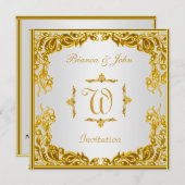 Einladung Hochzeit Elegante Gold (Vorne/Hinten)